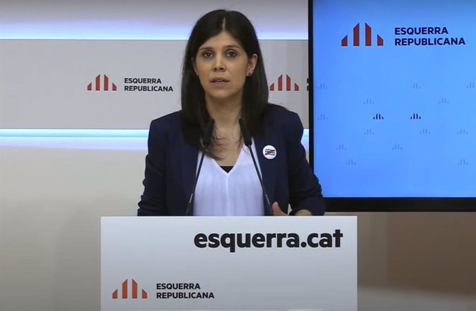 La secretria general adjunta i portaveu d'ERC, Marta Vilalta, en roda de premsa telemtica.