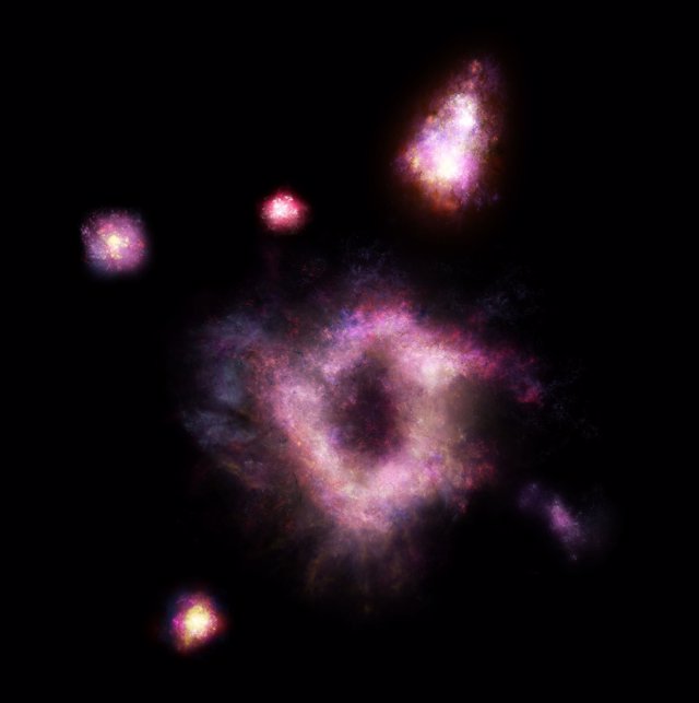 Anillo cósmico de fuego a 11.000 millones de años luz