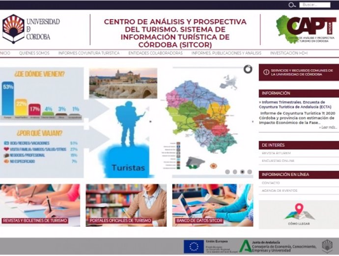 Web del Centro de Análisis y Prospectiva del Turismo de Córdoba