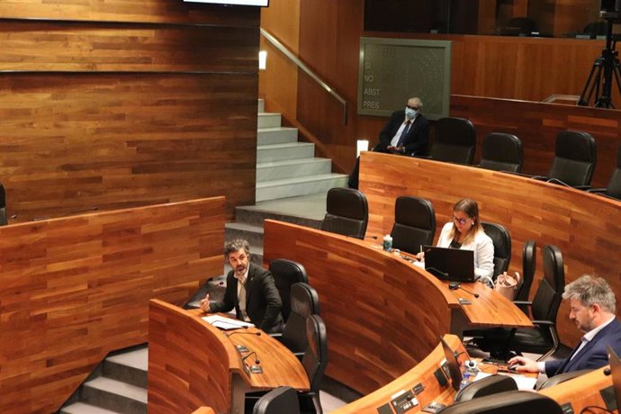 El Consejero de Desarrollo Rural, Agroganadería y Pesca, Alejandro Calvo, comparece en la Junta General del Principado.