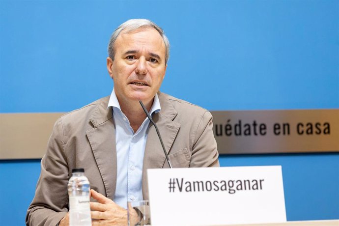 El alcalde de Zaragoza. Jorge Azcón, con el lema #Vamosaganar