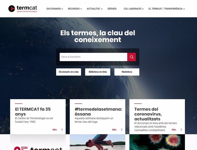 Portal web del centre de terminologia Termcat