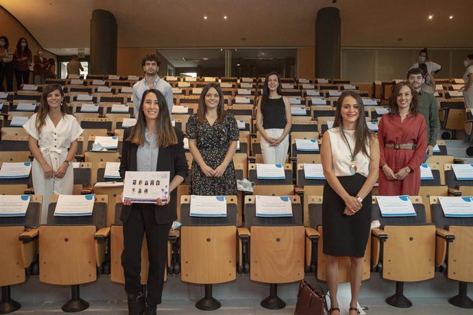 Los residentes en el acto de graduación.