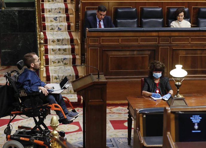 El portavoz de Unidas Podemos, Pablo Echenique, en el Congreso