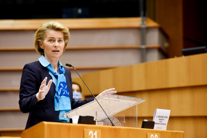 La presidenta de la Comisión Europea, Ursula von der Leyen