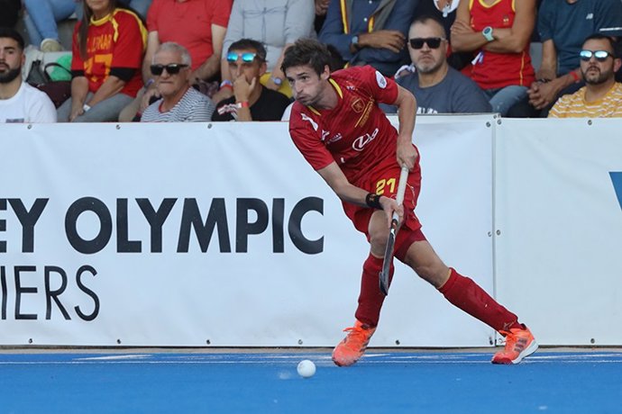 El jugador de la selección española de hockey hierba, Vicen Ruiz