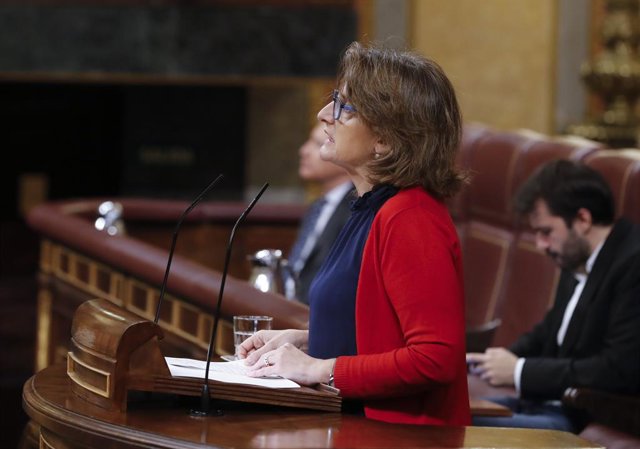 La vicepresidenta cuarta y ministra para la Transición Ecológica, Teresa Ribera, en el Congreso