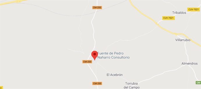 Lugar del accidente que ha costado la vida a un conductor en el término municipal de Fuente de Pedro Naharro