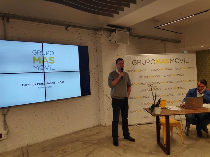 El consejero delegado de MásMóvil, Meinrad Spenger, en la presentación de los resultados de 2019