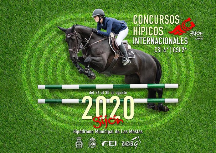 Cartel de los Concursos Hípicos Internacionales 2020 en Gijón, que acaba de ser anulado