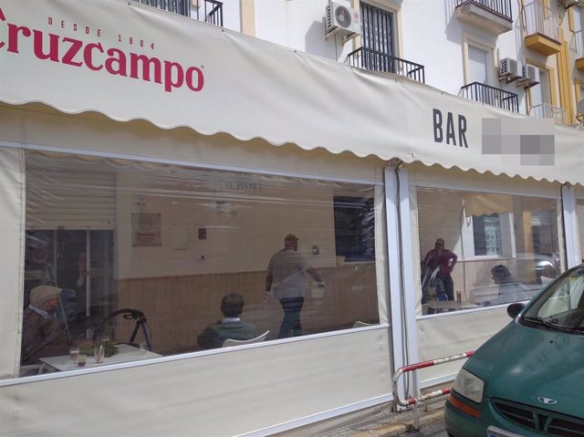 Terraza de un bar de Cartaya (Huelva).