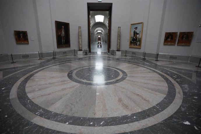 Sala con pinturas de Goya en el Museo Nacional del Prado, vacía por el cierre temporal del Museo por la pandemia del Covid-19