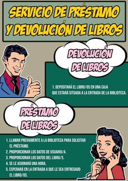 Información sobre la reapertura del servicio de préstamo de libros en León.
