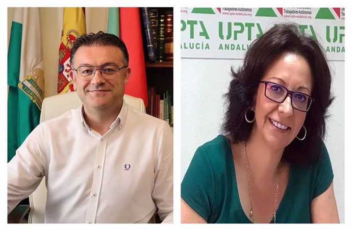 El alcalde de Berja, José Carlos Lupión, y la secretaria general de UPTA Andalucía, Inés Mazuela