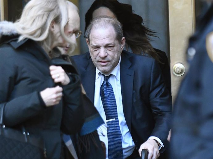Former co-chairman of the Weinstein Co., Harvey Weinstein exits State Supreme Court on Friday, February 21, 2020 in New York City.  