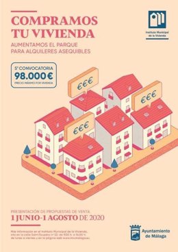 Ayuntamiento De Málaga, A Través Del Instituto Municipal De La Vivienda, Activará Desde El 1 De Junio Hasta El 1 De Agosto De 2020 Un Nuevo Plan De Compra De Viviendas