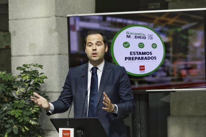 El portavoz del Gobierno regional, Ignacio Aguado, presenta "Garantía.Madrid"