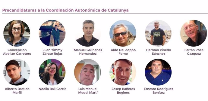 Precandidatos para la coordinación de Podem Catalunya.