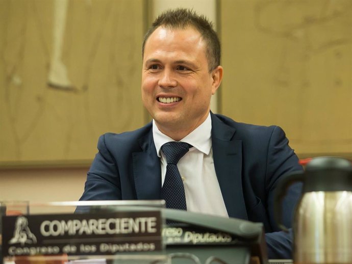 Alberto Hernández, ex director general del Incibe, durante una comparecencia en 2017 en el Congreso de los Diputados