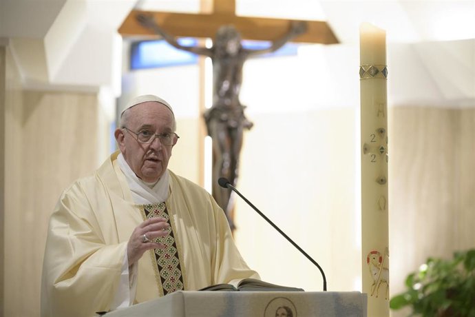 Pope Francis celebrates mass in Saint Marta