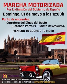 Cartel de la convocatoria para la manifestación contra el Gobierno central organizada por Foro Baleares