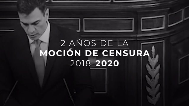Vídeo del PP en el que recuerda la moción de censura "injusta" que llevó a Sánchez al poder y en el que asegura que "los españoles no se merecen un gobierno que les mienta"