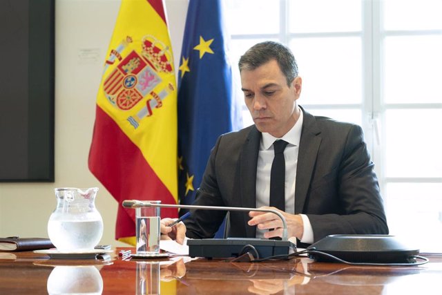 El presidente del Gobierno, Pedro Sánchez, se reúne con los presidentes autonómicos por videconferencia, en Madrid (España) a 31 de mayo de 2020.
