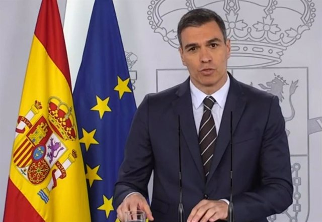 El presidente del Gobierno, Pedro Sánchez, en su comparecencia del sábado 23 de mayo de 2020
