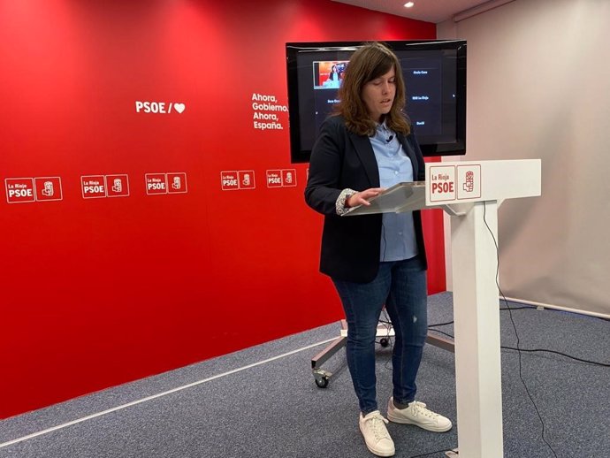 La diputada del PSOE, Raquel Pedraja, en comparecencia de prensa
