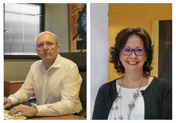 Francisco Prieto, presidente de la asociación de comerciantes y empresarios Rinconada Global, e Inés Mazuela, secretaria general de UPTA Andalucía, firman un convenio de colaboración
