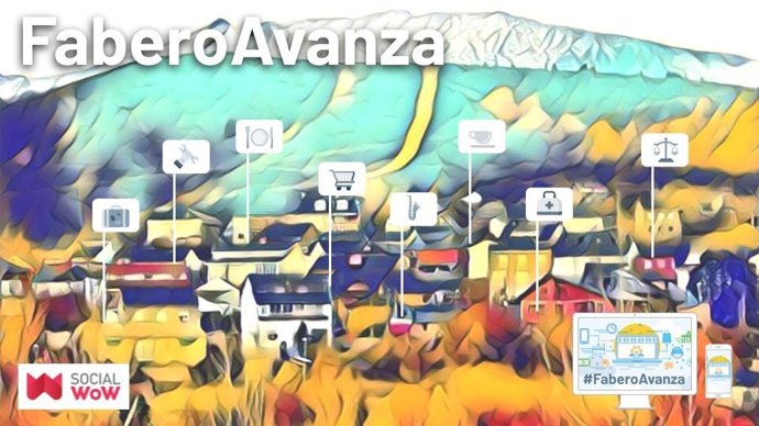 Cartel de la digitalización de los comercios de Fabero (León).