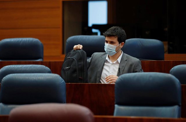 El portavoz de Más Madrid, Pablo Gómez Perpinyà en la Asamblea de Madrid