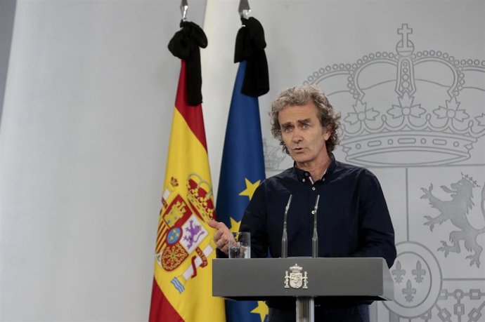 El director del Centro de Coordinación de Alertas y Emergencias Sanitarias, Fernando Simón, comparece en rueda de prensa para informar sobre las novedades del Covid-19. En Madrid, (España), a 27 de mayo de 2020.
