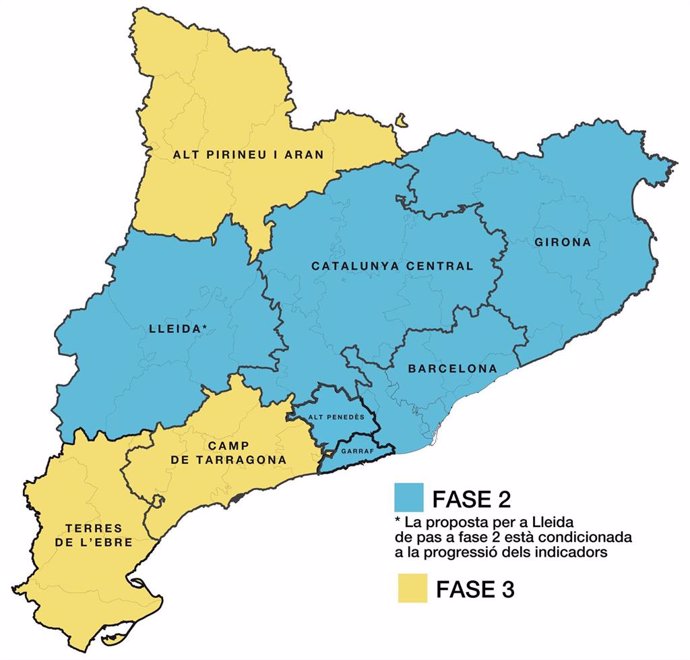 Propuesta de la Generalitat de Catalunya de desescalada por el coronavirus desde el lunes 8 de junio de 2020