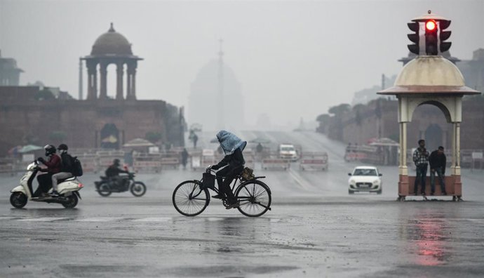 Nueva Delhi bajo la lluvia