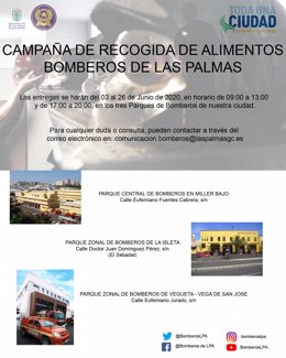 Campaña de recogida de alimentos de los bomberos de Las Palmas de Gran Canaria
