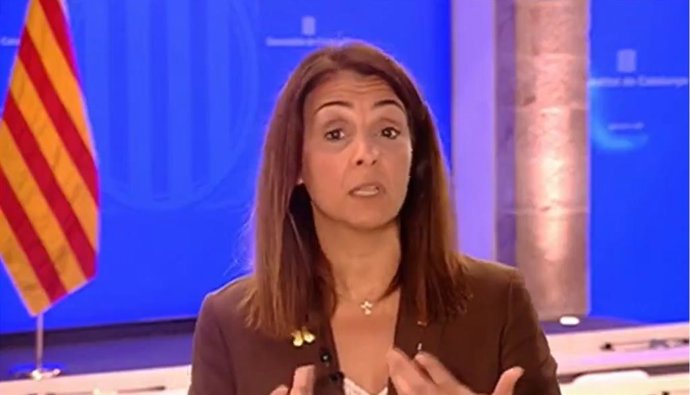 La consellera de Presidncia i portaveu del Govern, Meritxell Budó, en roda de premsa.