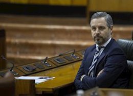 El consejero de Hacienda, Juan Bravo, en una imagen de archivo en el Parlamento de Andalucía. 