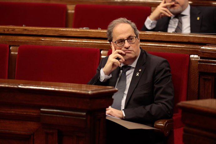 El president del Govern, Quim Torra, en el ple del Parlament del 3 de juny.