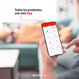 Imagen de la app del banco Santander. 