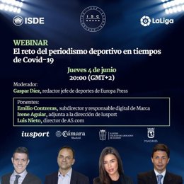 El reto del periodismo deportivo en tiempos de la COVID-19 se analizará en el próximo ISDE Webinar del ISC