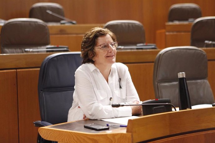 Maria Victoria Broto en la comisión de este miércoles en las Cortes.