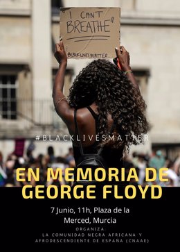La comunidad negra convoca una concentración este domingo en Murcia en memoria de George Floyd y contra el racismo