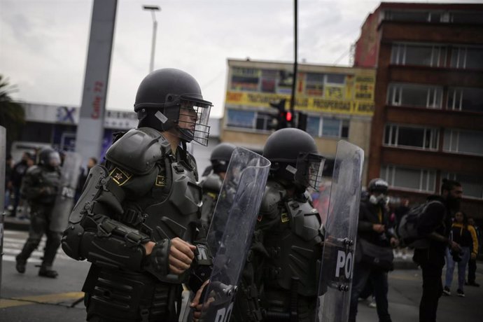 Policía de Colombia durante las protestas en Bogotá (Imagen de archivo)