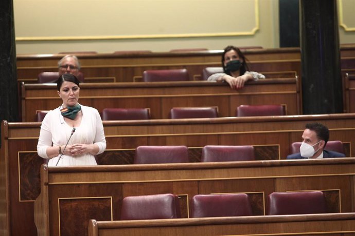La diputada y portavoz adjunta de Vox en el Congreso, Macarena Olona, interviene en el pleno de control al Gobierno del 27 de mayo