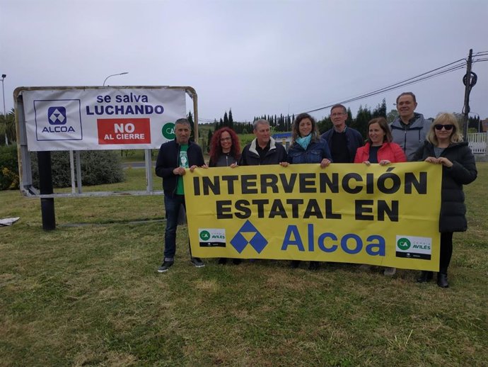 Protestas ante el anuncio de cierre de la planta de Alcoa.
