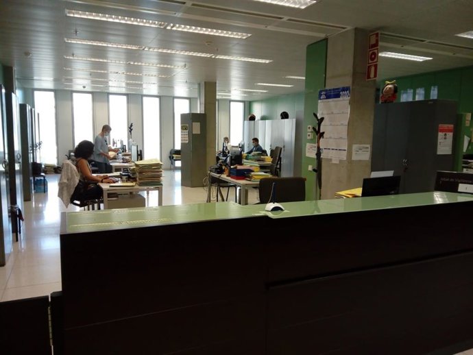 Trabajadores en la Ciutat de la Justicia de Barcelona.