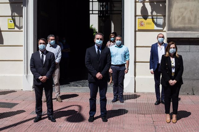 José Manuel Franco i els treballadors de la Delegació del Govern espanyol. Madrid (Espanya), 27 de maig del 2020.