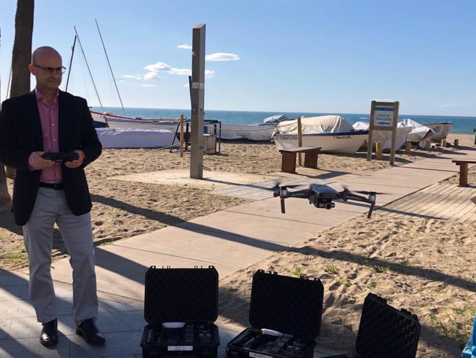 Drones para controlar el aforo en las playas de Mijas