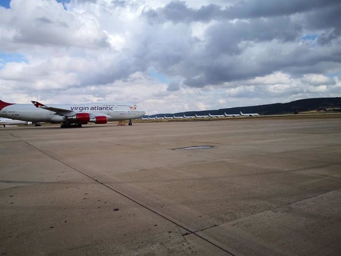 El aeropuerto de Ciudad Real sirve en estos días como aparcamiento para numerosas aeronaves de varias compañías aéreas